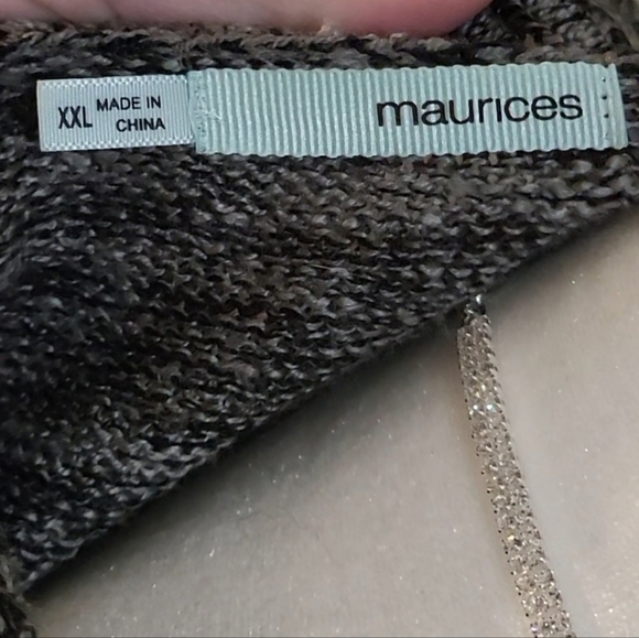 Maurices heathered gray soft knit sweater with crotched lace hem, like new cond. - Picture 9 of 11